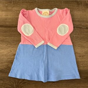 TBBC 18-24M colorblock w elbow patches LS Polly Play Dress EUC